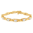 14K Yellow Gold Princess Cut Diamond Chain Link Bracelet (1.00 cttw, H-I Color, SI1-SI2 Clarity)-1