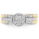 14K Yellow Gold Plated 0.30 Carat Genuine White Diamond .925 Sterling Silver Ring-3