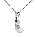 10K White Gold 1/10 Cttw Diamond Solitaire Spiral 18" Pendant Necklace (I-J Color, I2-I3 Clarity)-3