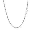 2.25mm 14k White Gold Solid Diamond Cut Rope Chain-3