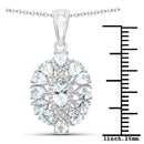 1.89 Carat Genuine Aquamarine and White Topaz .925 Sterling Silver Pendant-3