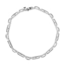 14K White Gold 1.0 Cttw Invisible Set Princess Cut Diamond Alternating Station and Link Tennis Bracelet (I-J Color, I1-I2 Clarity) - Size 7.25" Inches-6