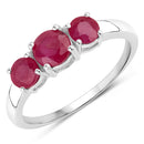 1.15 Carat Genuine Ruby 14K White Gold Ring-1