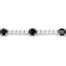 6.21 Carat Genuine Blue Sapphire and White Zircon .925 Sterling Silver Bracelet-2