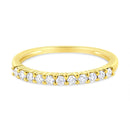 IGI Certified 1/4 Cttw Diamond 10K Yellow Gold Prong Set Fluted Band Style Ring (I-J Color, I2-I3 Clarity) - Size 7-1