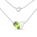 1.35 Carat Genuine Peridot .925 Sterling Silver Pendant-1
