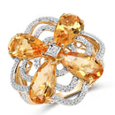14K Yellow Gold Plated 8.80 Carat Genuine Citrine .925 Sterling Silver Ring-1