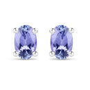 0.88 Carat Genuine Tanzanite .925 Sterling Silver Earrings-1