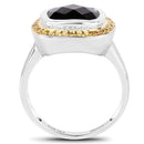 3.67 Carat Genuine Smoky Quartz and Yellow Diamond .925 Sterling Silver Ring-2