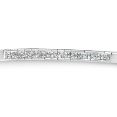 14K White Gold Princess Cut Diamond Bracelet (1.00 cttw, H-I Color, SI1-SI2 Clarity) - 0