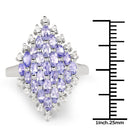 2.40 Carat Genuine Tanzanite and White Topaz .925 Sterling Silver Ring-3