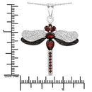 2.29 Carat Genuine Garnet and White Topaz .925 Sterling Silver Pendant-3