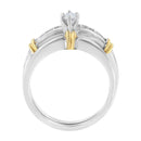 14K Yellow and White Gold 1/3 Cttw Marquise Diamond Cocktail Engagement Ring Set (H-I Color, SI1-SI2 Clarity) - Size 7-4