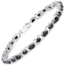 7.41 Carat Genuine Black Sapphire .925 Sterling Silver Bracelet-1