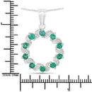 1.10 Carat Genuine Emerald and White Topaz .925 Sterling Silver Pendant-3