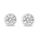 14K White Gold 1.0 Cttw Lab Grown Diamond Screw-Back Classic Bezel Solitaire Stud Earrings (G-H Color, VS2-SI1 Clarity)-4