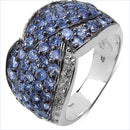2.50 Carat Genuine Tanzanite & White Topaz .925 Sterling Silver Ring-2
