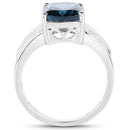 3.50 Carat Genuine London Blue Topaz .925 Sterling Silver Ring-2