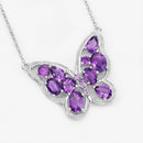 4.32 Carat Genuine Amethyst .925 Sterling Silver Necklace-4