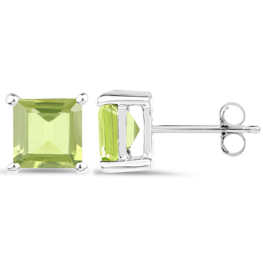 2.30 Carat Genuine Peridot .925 Sterling Silver Earrings - 0