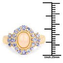 14K Yellow Gold Plated 1.74 Carat Genuine Ethiopian Opal and Tanzanite .925 Sterling Silver Ring-2