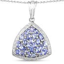 1.96 Carat Genuine Tanzanite .925 Sterling Silver Pendant-1