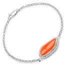 5.50 Carat Genuine Carnelian And White Topaz .925 Sterling Silver Bracelet-1