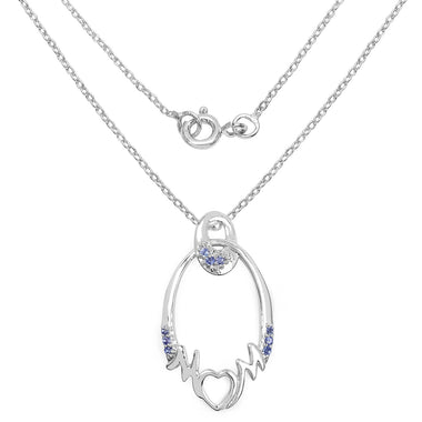 0.18 Carat Genuine Tanzanite .925 Sterling Silver Pendant - 0