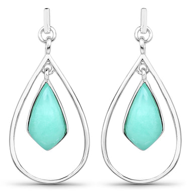 8.80 Carat Genuine Crysopharse .925 Sterling Silver Earrings