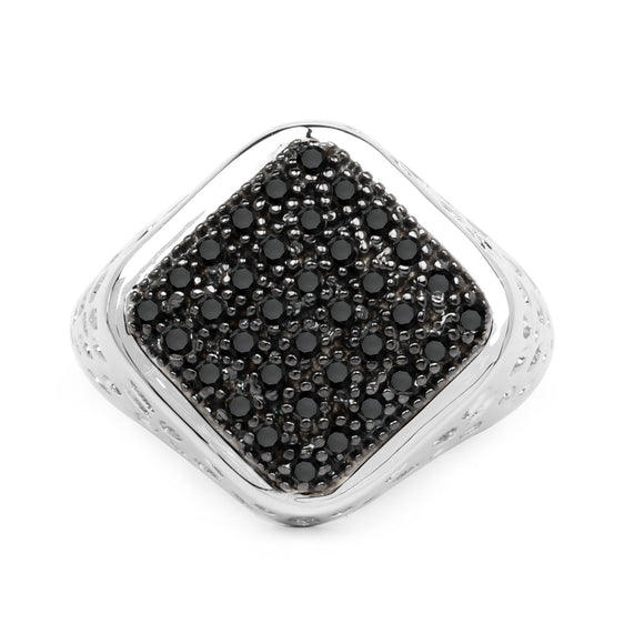 0.54 Carat Genuine Black Diamond .925 Sterling Silver Ring