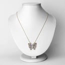 2.76 Carat Genuine Tanzanite and White Zircon .925 Sterling Silver Necklace-2