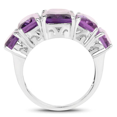 11.10 Carat Genuine Amethyst .925 Sterling Silver Ring - 0