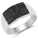 0.43 Carat Genuine Black Diamond .925 Sterling Silver Ring-1