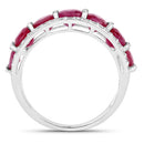 3.24 Carat Genuine Ruby and White Diamond 14K White Gold Ring-2