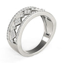 Diamond Studded Square Motif Ring in 14k White Gold (1/2 cttw)-4