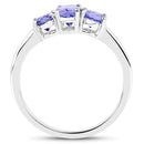 0.90 Carat Genuine Tanzanite .925 Sterling Silver Ring-2