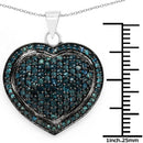1.25 Carat Genuine Blue Diamond .925 Sterling Silver Pendant-3