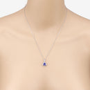 1.71 Carat Genuine Tanzanite and White Diamond 14K White Gold Pendant-4