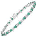 3.08 Carat Genuine Emerald .925 Sterling Silver Bracelet-1