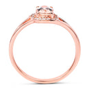 0.78 Carat Genuine Morganite and White Diamond 14K Rose Gold Ring-2