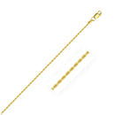 14k Yellow Gold Solid Rope Chain 1.25mm-4