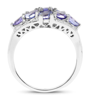 2.07 Carat Genuine Tanzanite .925 Sterling Silver Ring - 0