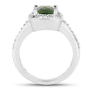 1.67 Carat Genuine Chrome Diopside & White Topaz .925 Sterling Silver Ring-2