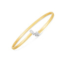 14k Two Tone Gold Diamond Hardware Bangle (3.00 mm)-1