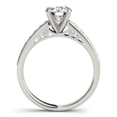 14k White Gold Single Row Prong Set Diamond Engagement Ring (1 3/8 cttw) - 0
