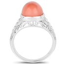6.00 Carat Genuine Peach Moonstone .925 Sterling Silver Ring-2