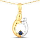 0.19 Carat Genuine Blue Sapphire .925 Sterling Silver Pendant-1
