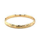 14k Yellow Gold Domed Bangle with a Weave Motif-2