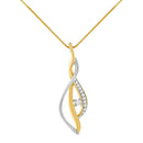 Espira 10K Two-Tone Gold Round Cut Diamond Cascade Pendant Necklace (1/10 cttw, J-K Color, I2-I3 Clarity)-4