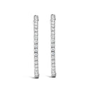 14K White Gold 1 3/4 Cttw Lab Grown Diamond Inside Out Hoop Earrings (G-H Color, VS2-SI1 Clarity)-3